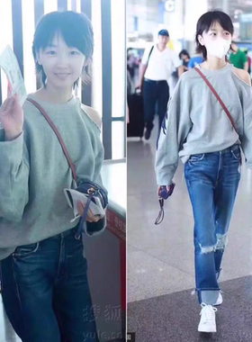 专柜直发周冬雨同款露肩卫衣M-673SJ5310000