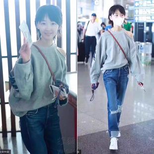 专柜直发周冬雨同款露肩卫衣M-673SJ5310000