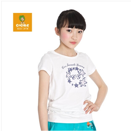 棵棵树少年中长款白色连帽夏装