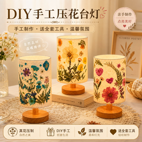 礼物压花台灯手工diy材料包