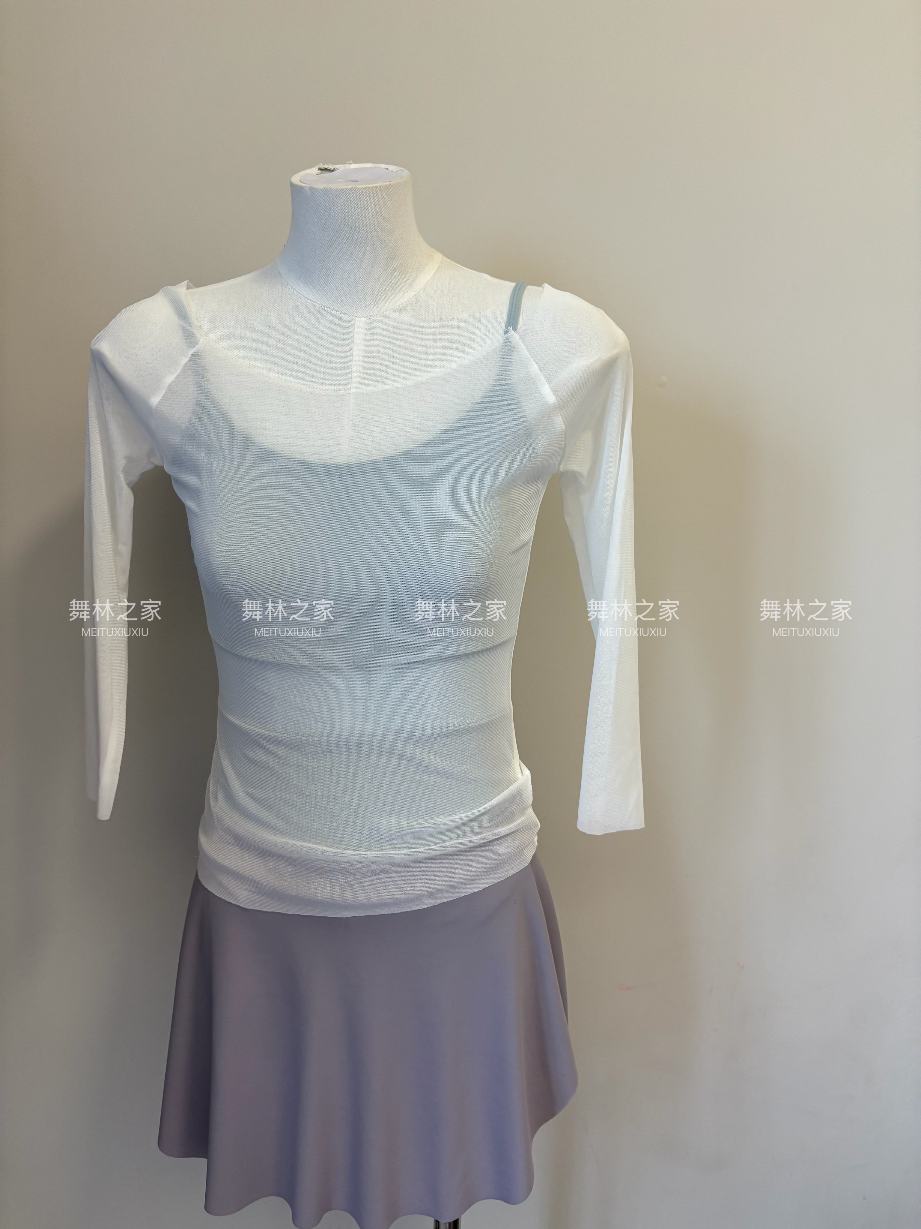 芭蕾罩衫女成人练功服上衣瑜伽网纱透气紧身上衣外搭七分袖小外套