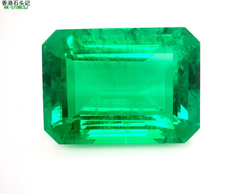 哥伦比亚再生祖母绿 培育祖母绿 长方小八角 25x18mm 36.2ct 裸石