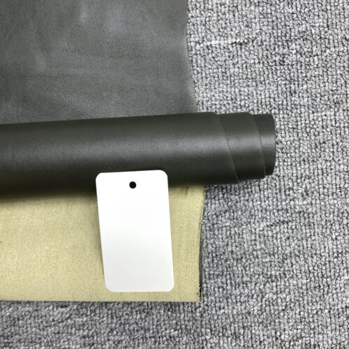 K1394进口头层军绿色平纹牛皮手感微挺厚度1.5mm
