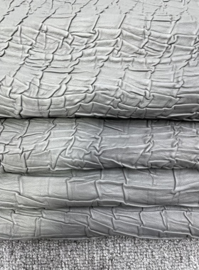 H561厚度2.4mm进口羊皮灰色折叠纹羊皮带里布手感微软（2张）