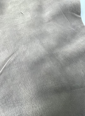 B109进口头层1.4mm灰色胎牛野牛纹牛皮微软31.4平方英尺x7=219元