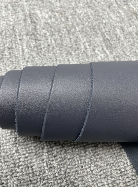 E499进口头层深蓝色平纹牛皮厚度1.3mm手感微软