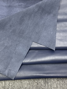 H413厚度1.3mm进口头层深蓝色全粒面牛皮 13平方英尺 手感微软