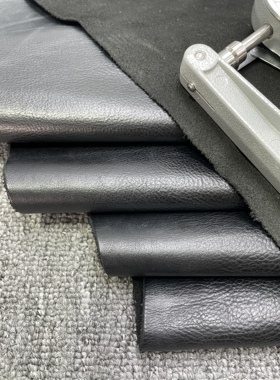 H536厚度1.7mm进口牛皮纯黑色全粒面自然纹手感微软