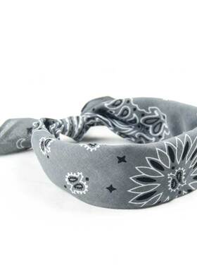 灰色骑行头巾男女包头吸汗防晒运动发带嘻哈方巾摩托车三角面巾