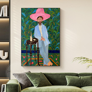 马蒂斯艺术装 复古人物抽象挂画中古风 饰画客厅背景墙挂画小众美式