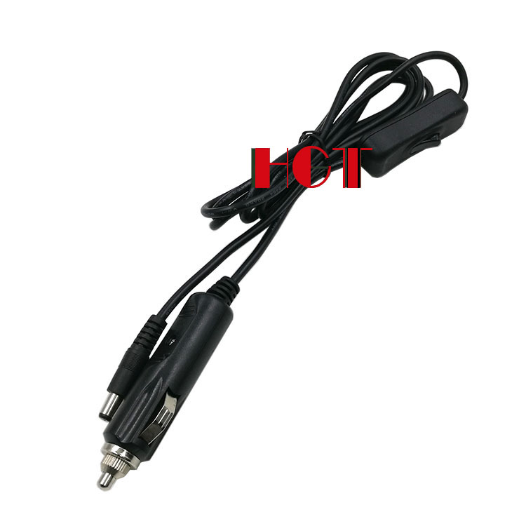 带开关DC5521汽车点烟器电源线12V通用车载设备充电器22AWG全铜