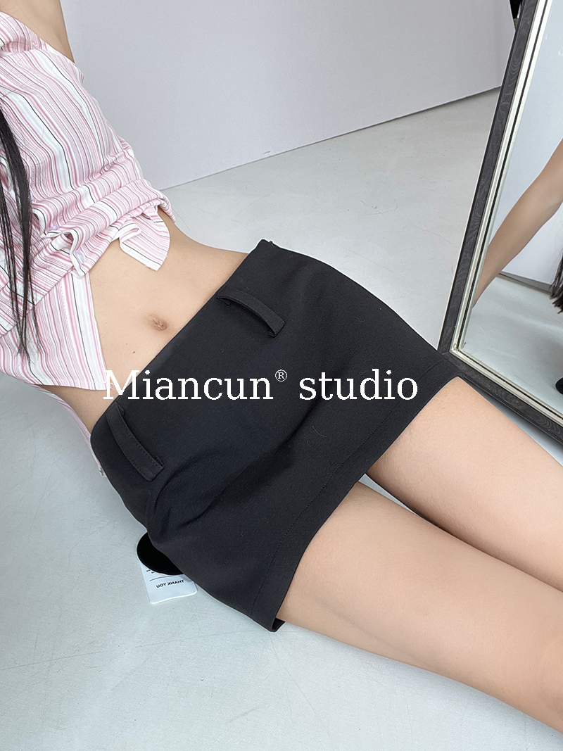 美式甜心黑色西装半身裙女