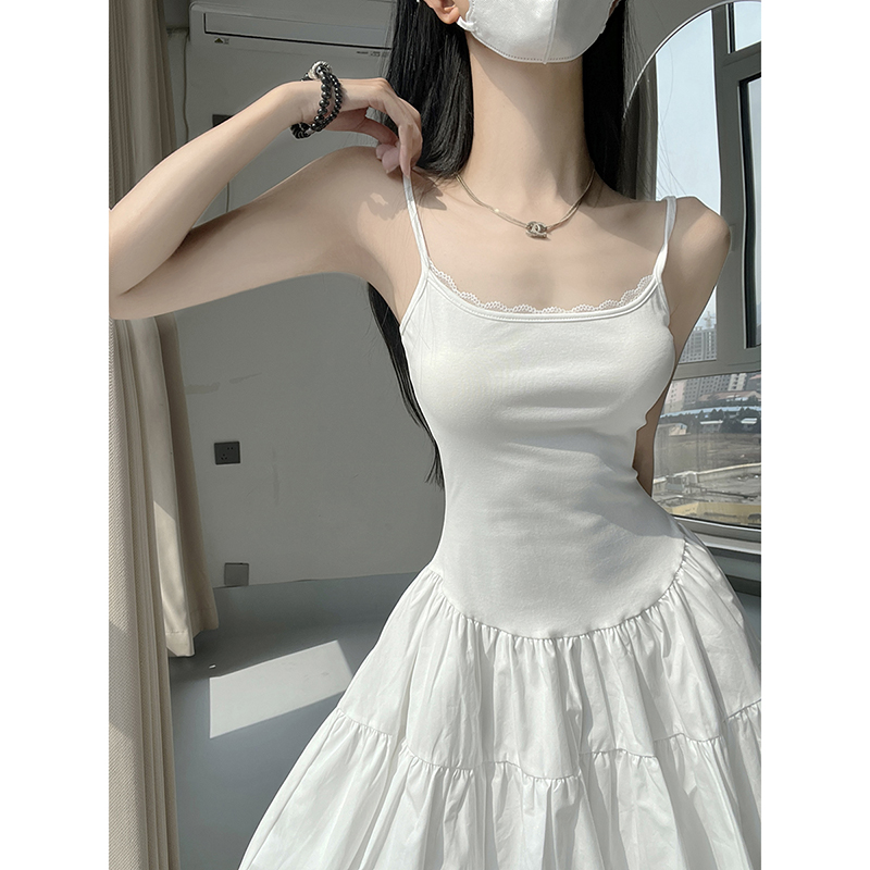 MianCun法式赫本风芭蕾吊带连衣裙女2025夏季新款高级感花苞短裙