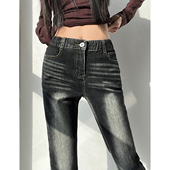 ins裤 韩漫腿丰胯细腰显瘦弹力舒适高腰百搭小脚裤 九分牛仔裤 子