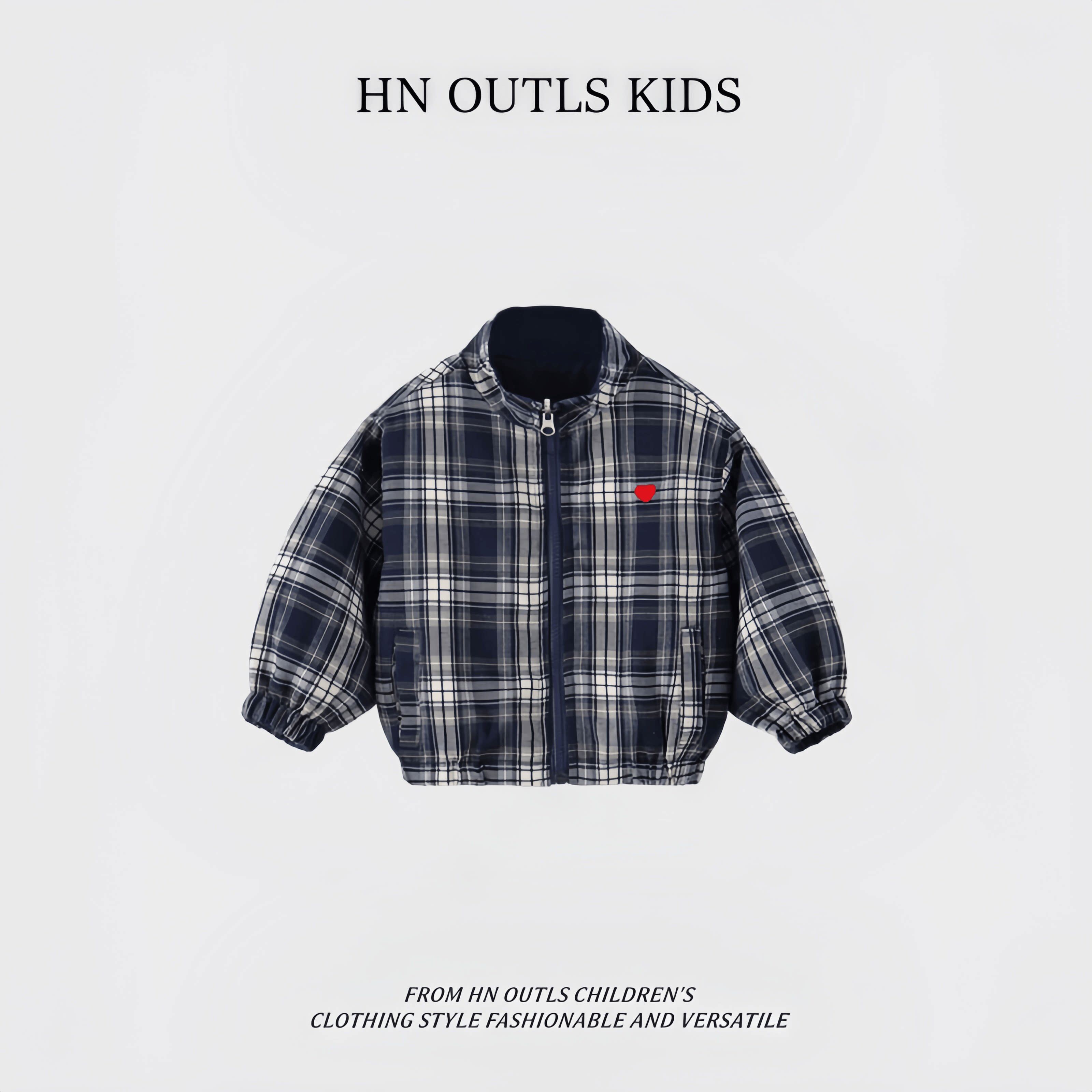 HNOUTLS男童春装格子外