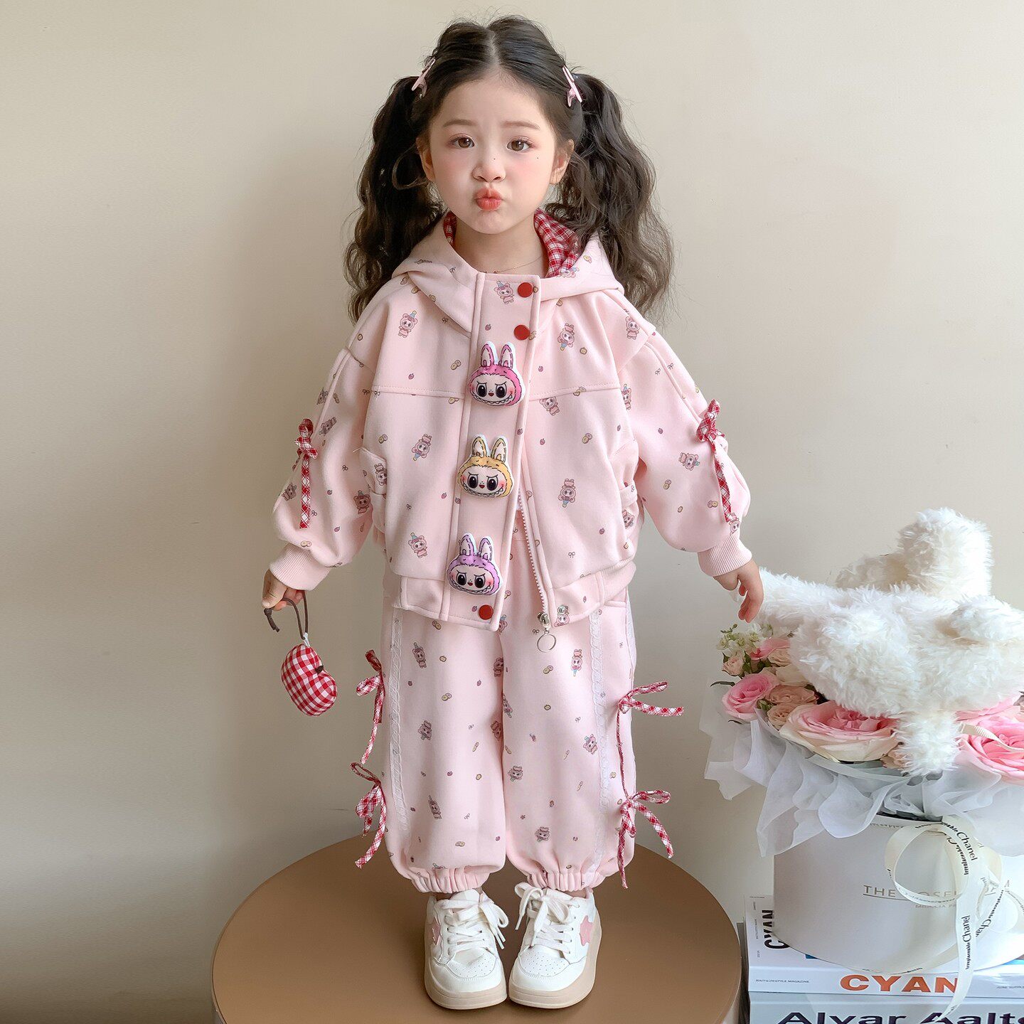 女童拉布布套装连帽春秋季2026新款儿童洋派运动春装女宝宝两件套