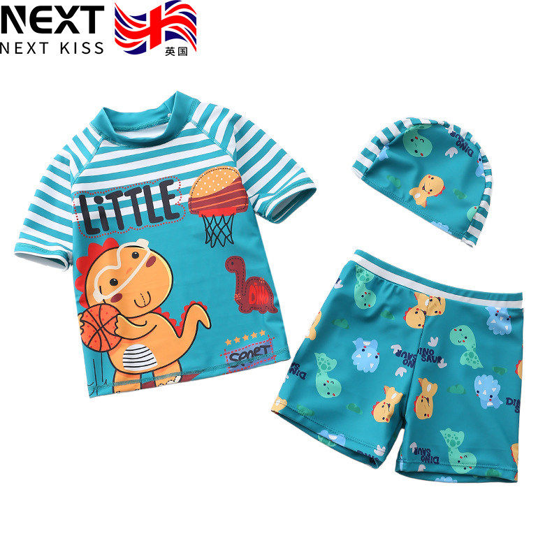 英国Next kiss新款儿童泳衣男童两件式平角游泳衣男泳装婴儿游泳
