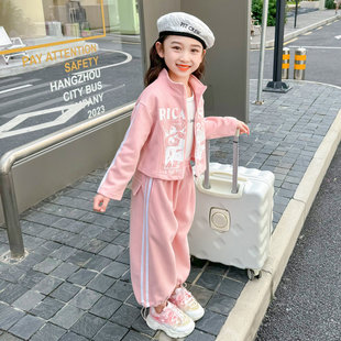 Next 两件套2025新款 春秋季 儿童小女孩 Name女童织带印花外套套装