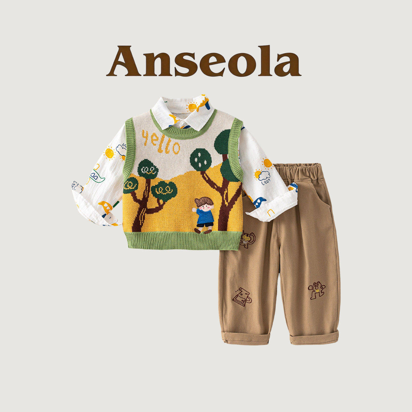 ANSEOLA男童春秋长袖套装