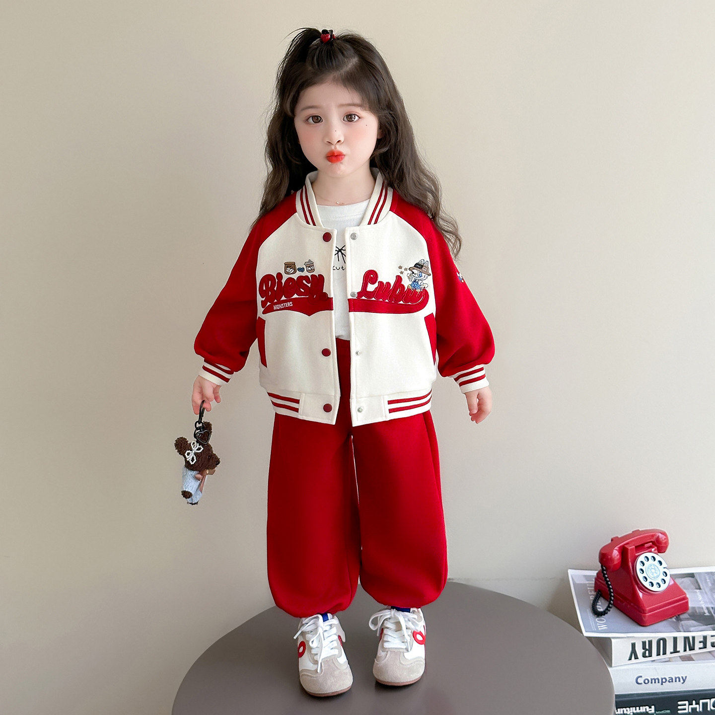 女童棒球服外套套装春秋2026新款儿童洋气运动春季宝宝春装两件套