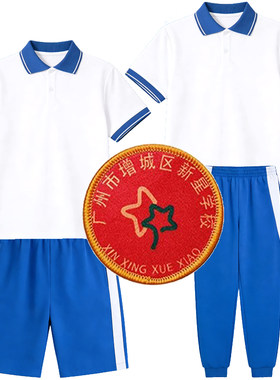 广州市增城区新星学校校服短袖纯棉广大附中附小短裤长裤运动套装