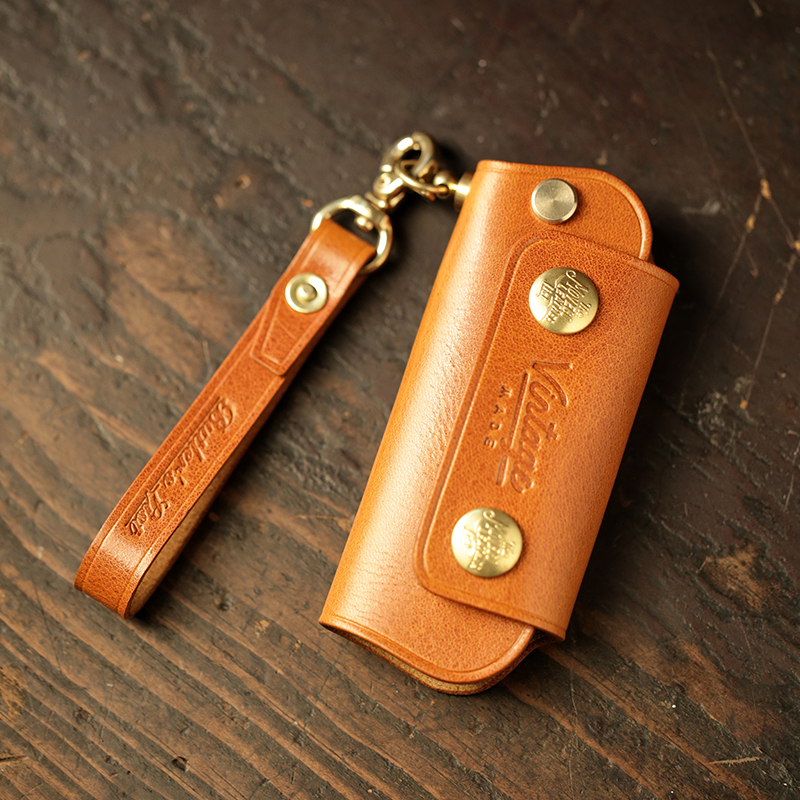 手工牛皮钥匙包男士拉链腰挂汽车钥匙包真皮迷你包女多功能一体包