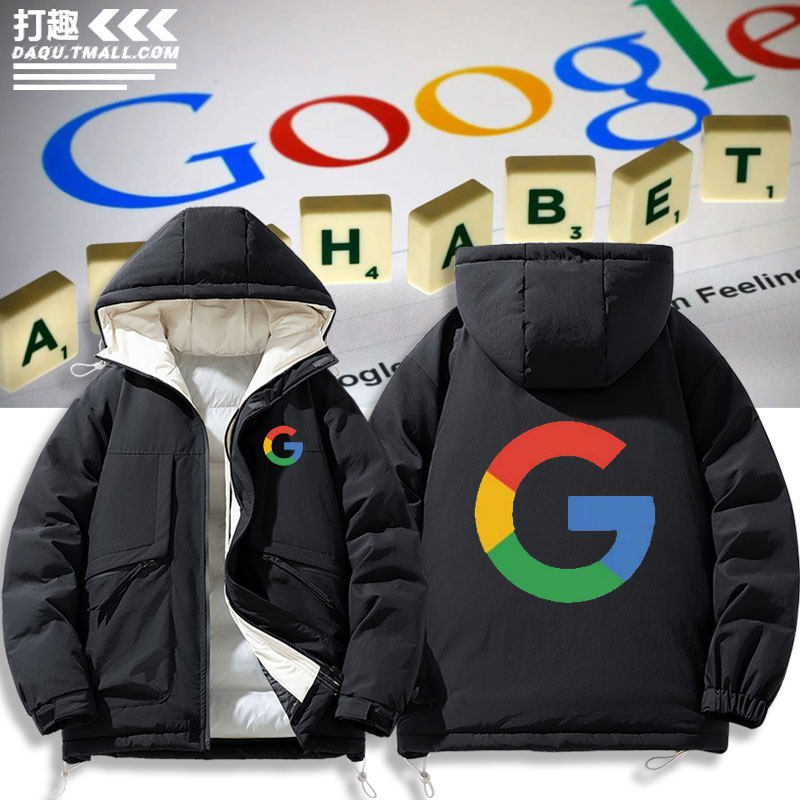谷歌google学霸IT编程极客程序员羽绒棉服外套秋冬夹克男女青少年