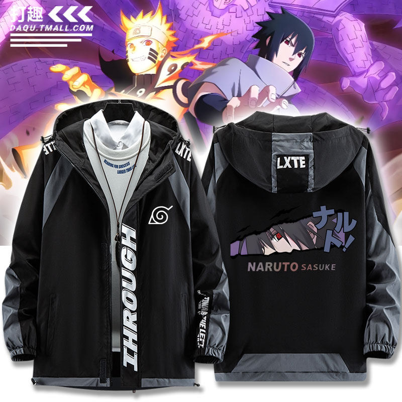 火影忍者动漫联名佐助宇智波鼬连帽休闲外套夹克男女青少年上潮