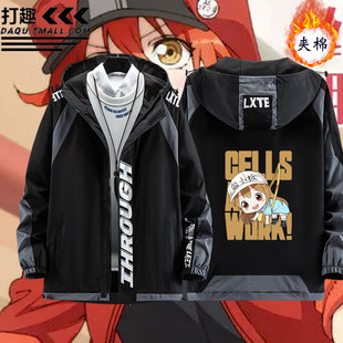工作细胞cos衣服血小板白细胞红细胞男潮流秋冬加棉夹克衣服外套