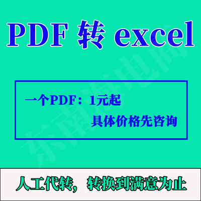 pdf转excel人工表格 pdf转表格文档  图片转excel表格 excel转pdf