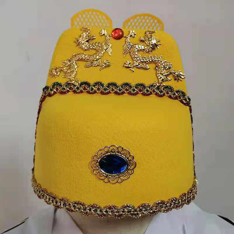 唐装地主帽瓜皮帽子男清朝宫廷皇帝新郎古装戏曲状元官古代结婚帽