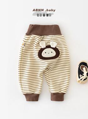 宝宝冬装裤子新生儿卡通小兔子条纹大pp裤儿童可爱外穿卫裤95051