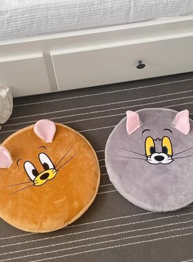 可爱卡通猫和老鼠慢回弹可拆洗圆形坐垫屁股垫椅垫子床前地垫厚实