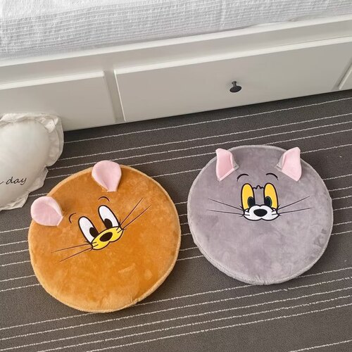 可爱卡通猫和老鼠慢回弹可拆洗圆形坐垫屁股垫椅垫子床前地垫厚实