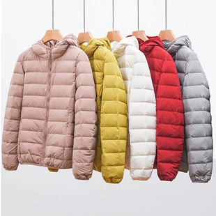 日本优无缝轻薄羽绒服女冬季2025新款白鸭绒大码女装时尚宽松外套