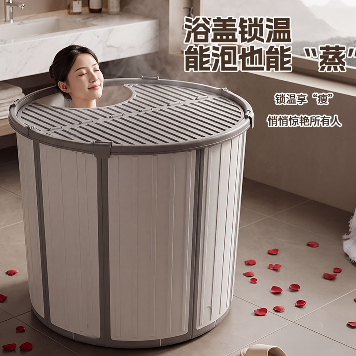 免安装泡澡桶大人折叠儿童洗澡桶加厚家用全身沐浴桶母婴浴缸浴盆