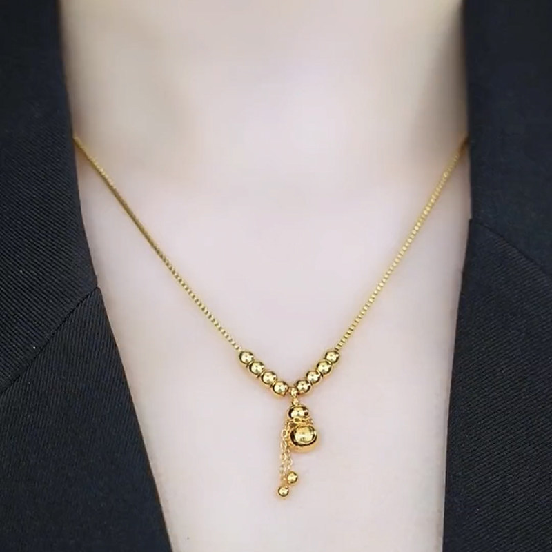 中国风招财福禄小葫芦流苏项链女