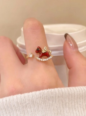 本命年生肖马开口可调节戒指女