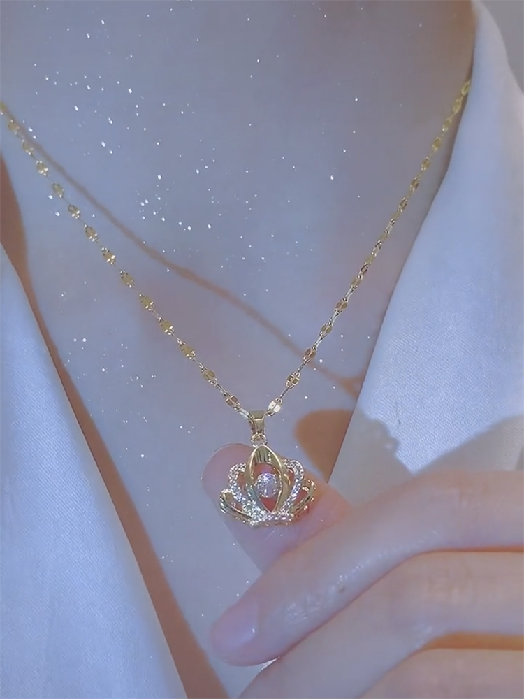 灵动皇冠项链女情人节礼物送女友