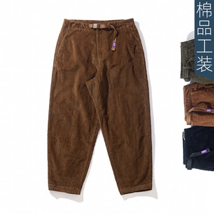 重磅紫标秋冬厚灯芯绒锥形休闲裤 男宽松cityboy日系穿搭复古工装