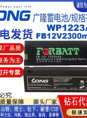 LONG广隆蓄电池WP1223A/FORBATT电池FB1223迈瑞监护仪12V2300mAh