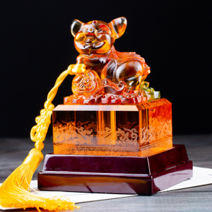 胎毛章胎毛纪念品宝宝婴儿胎发章猪脐带玉玺印章周岁百天礼物鼠