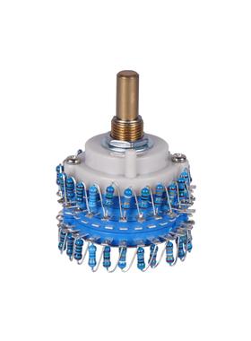 高精度24档10K50K100K250K500K1M步进式双声道音量圆柄电位器