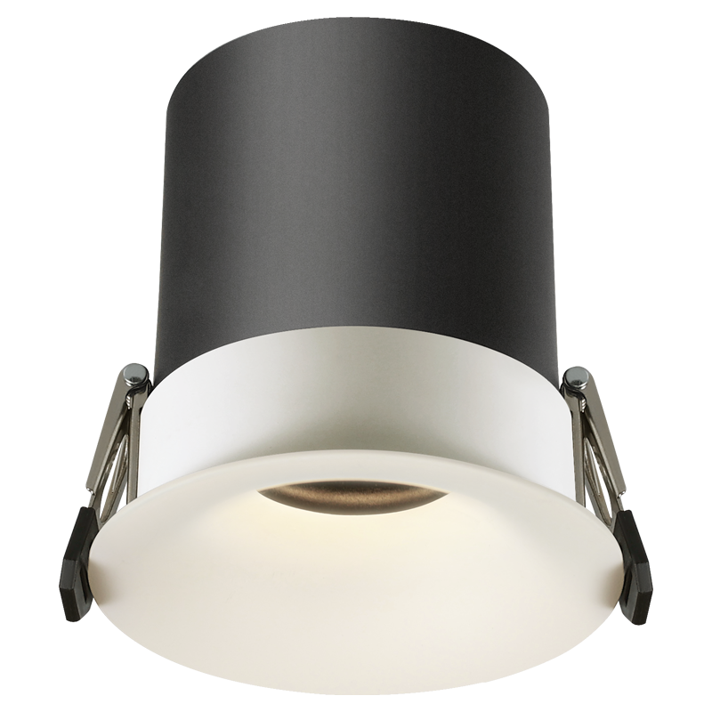 奶油中古风无边框射灯嵌入式可可蛋奶乳胶漆弧面全光谱防眩筒射灯