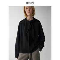 INSIS FEMME double-layer woven natural long-staple cotton top for women to wear more stylish hooded sweatshirts in autumn thumbnail 4