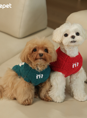 趣派cheepet｜秋冬狗狗衣服 保暖红色马甲无袖毛衣泰迪比熊雪纳瑞
