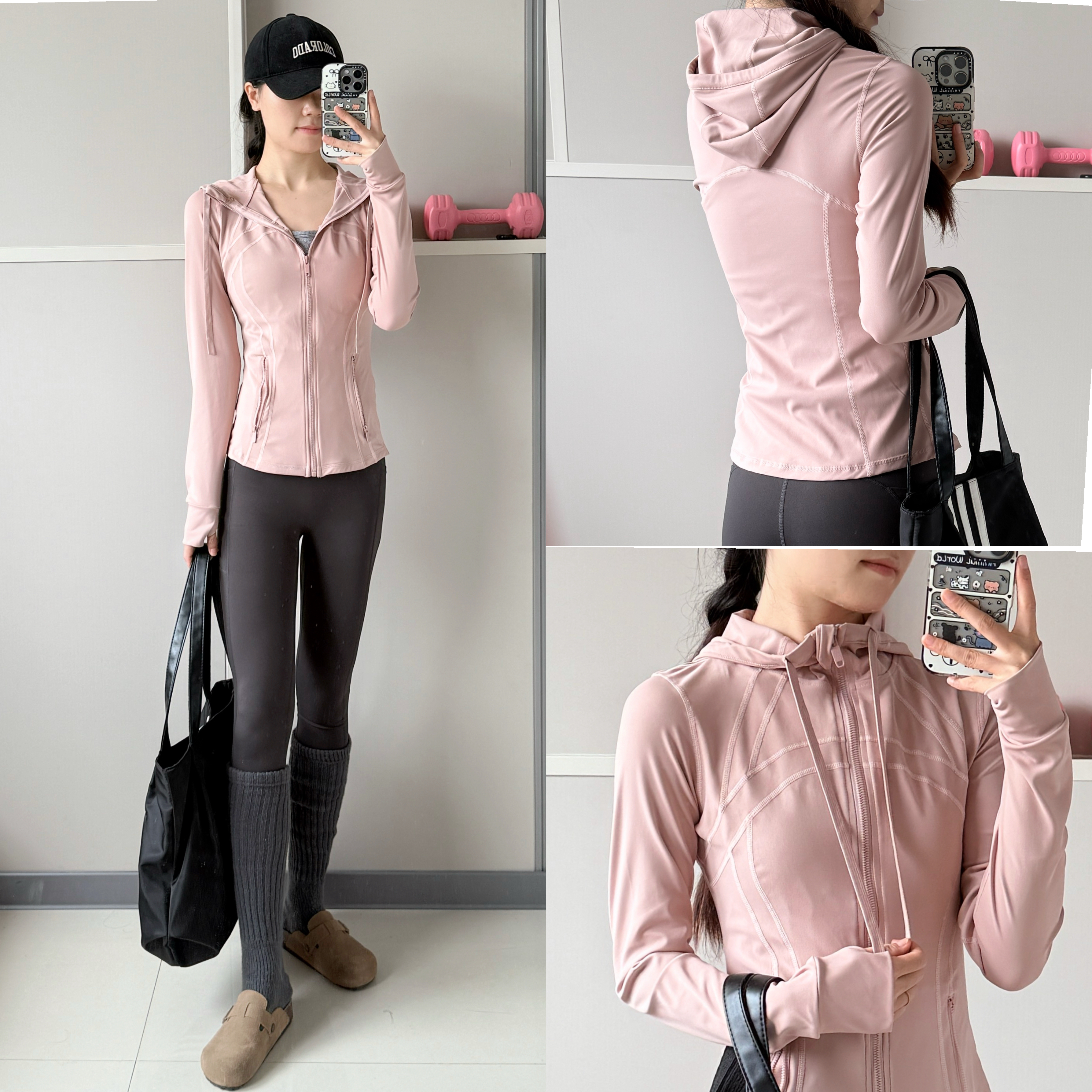 Lulu同款瑜伽服女秋运动外套磨毛连帽健身上衣修身显瘦夹克速干衣