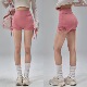 洋白菜裸感速干瑜伽短裤 夏 高腰提臀外穿跑步训练抽绳运动三分裤