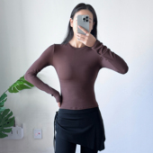 洋白菜新款 专业普拉提训练瑜伽上衣 速干健身服户外跑步运动长袖