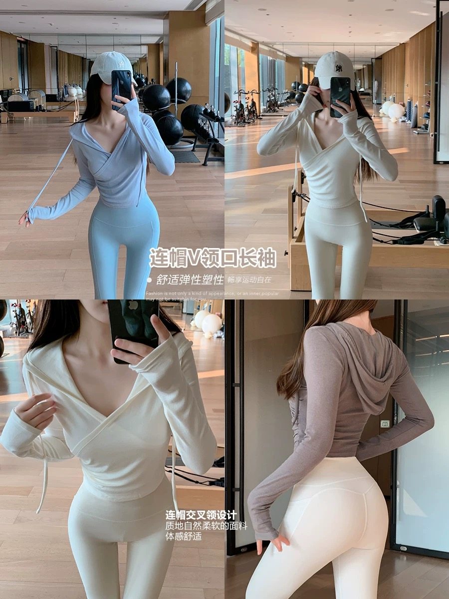 洋白菜工厂店修身显瘦上衣外穿健身服跑步瑜伽长袖速干运动T恤女